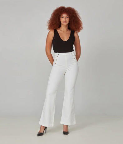 Lola Jeans Stevie High Rise Flare Jeans - White