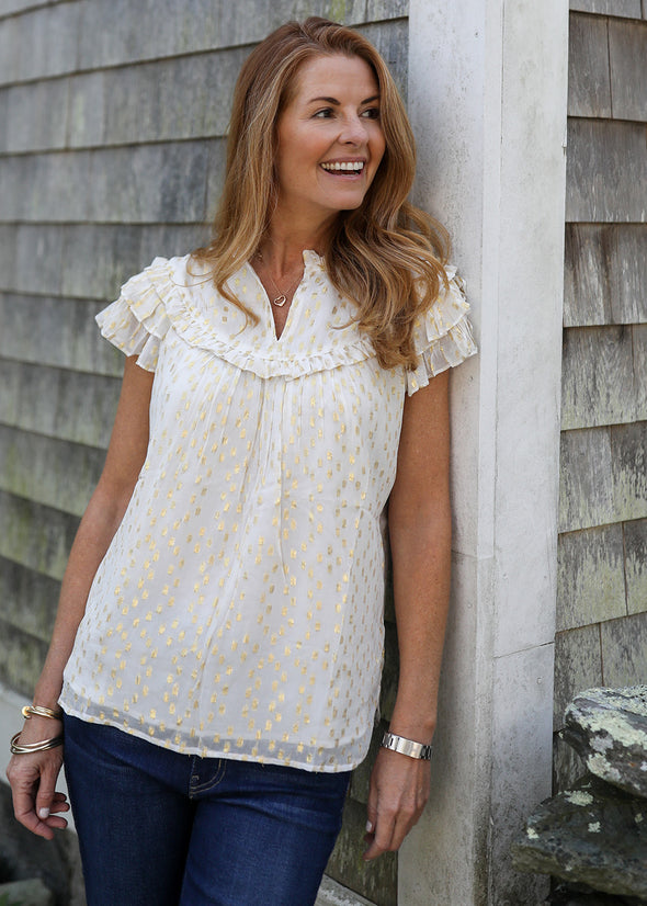 Silla Top - White/Gold