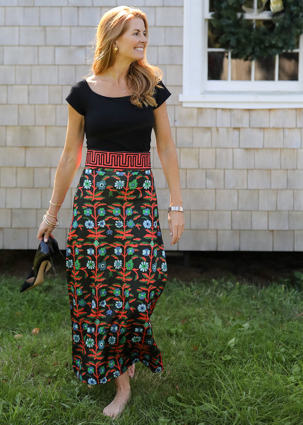 Sanibel Skirt - Wildflower Black