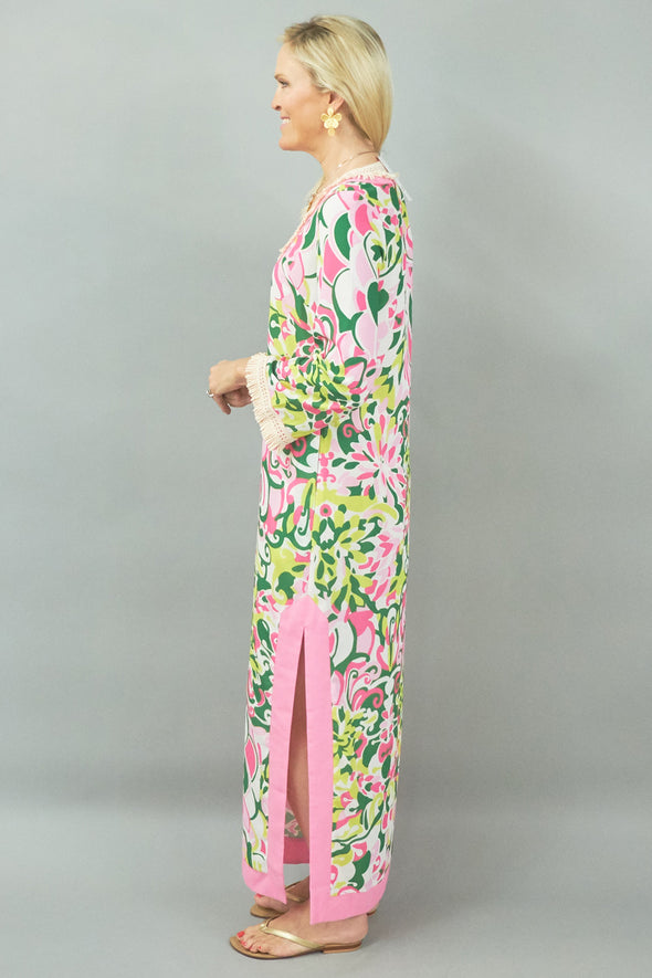 Peppin Caftan - Braided Floral Pink
