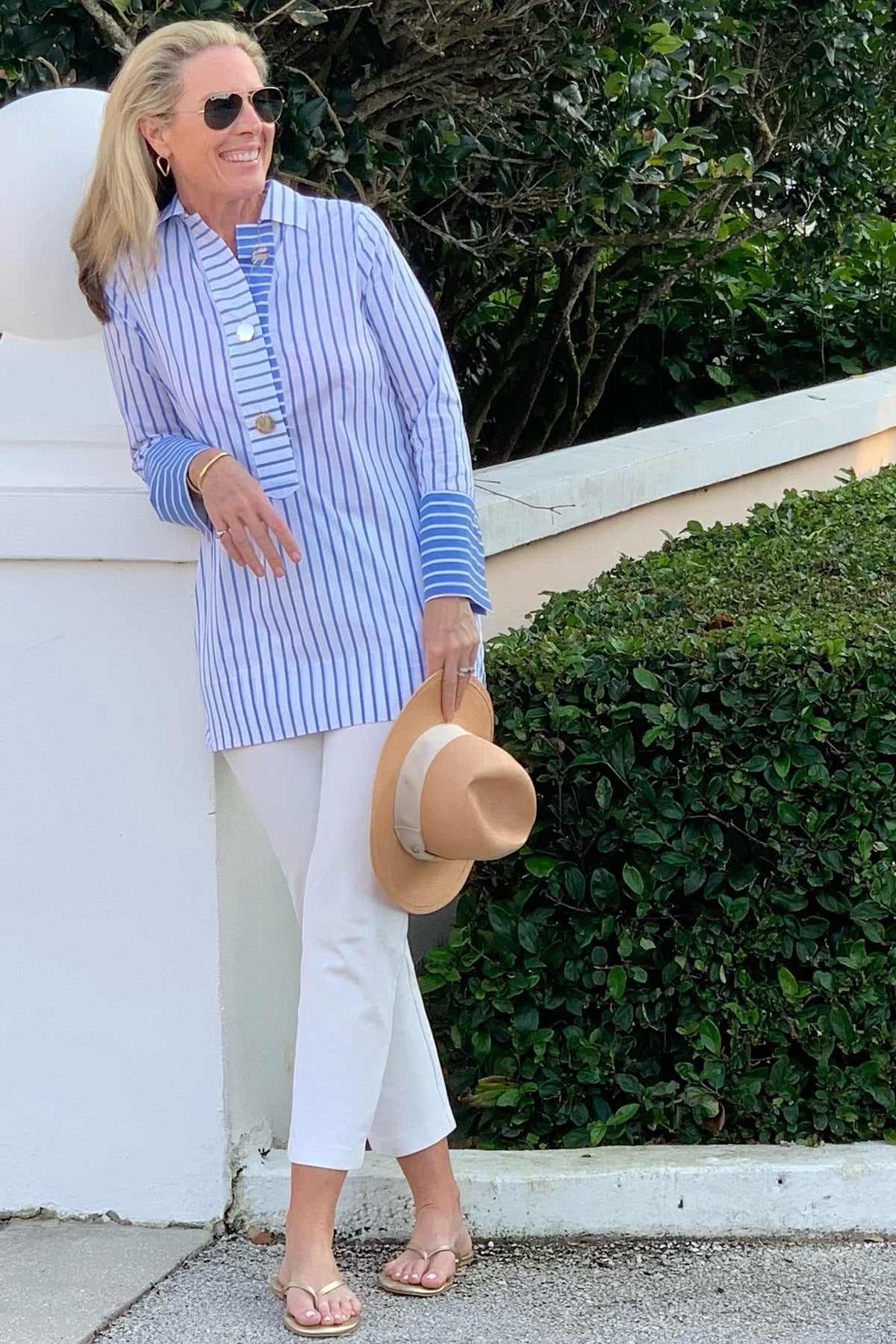 Holly Tunic - Periwinkle Blue Stripe