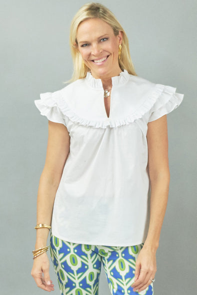 Silla Top - White Stretch Cotton