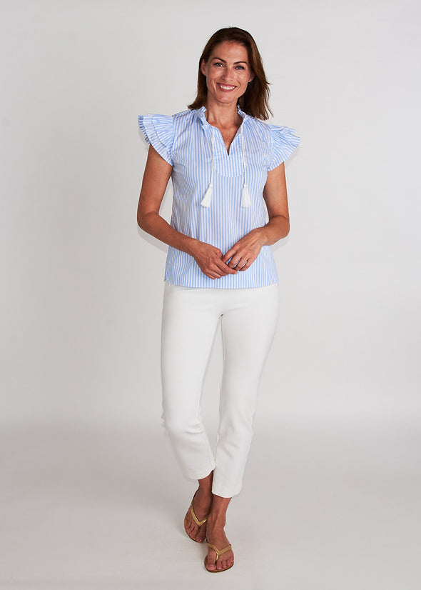 Kimball Top - Baby Blue Stripe