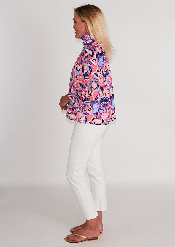 Aspen Blouse - Falconer Pink and Blue