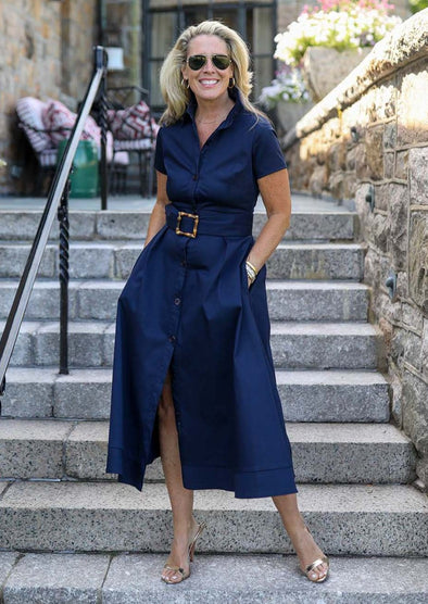 Monaco Dress - Navy Blue