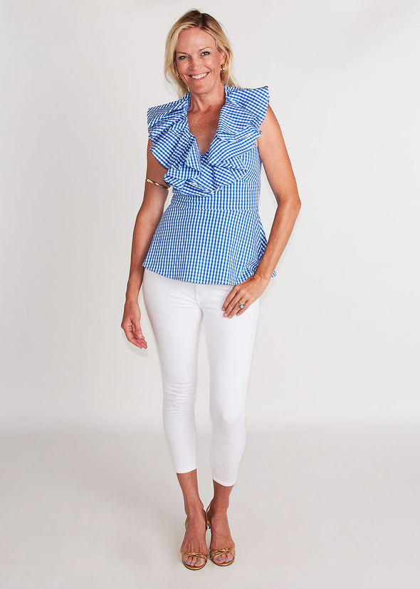 Samba Top - Royal Blue Gingham