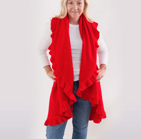 Heidi Kagan 4 Way Shawl Vest w/ Ruffle