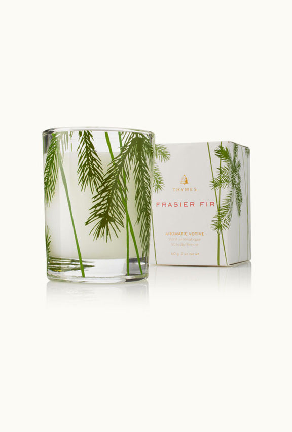Frasier Fir Votive Candle - Pine Needle Design