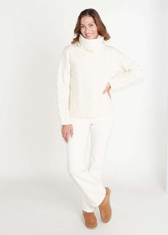 Tilly Cable Knit Sweater - Off White