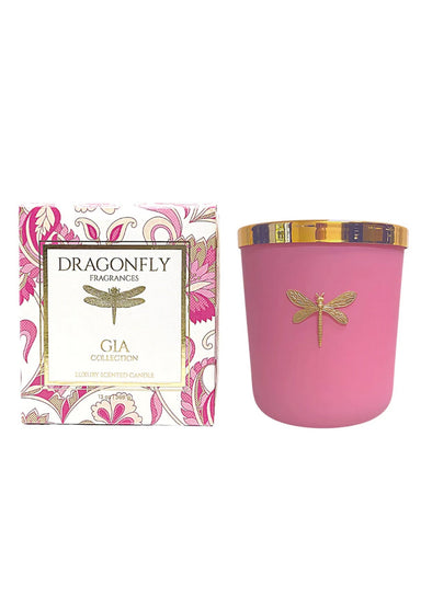 Dragonfly Fragrances Gia Candle Matte Pink - Arugula + Vetiver
