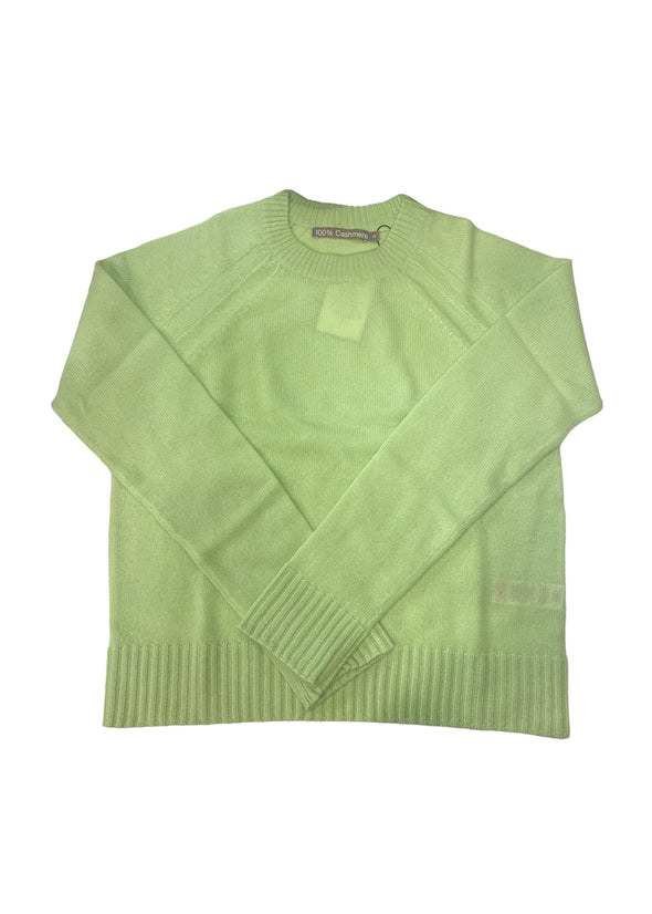 Brodie Cashmere Ivy Sweater - Lime Zest