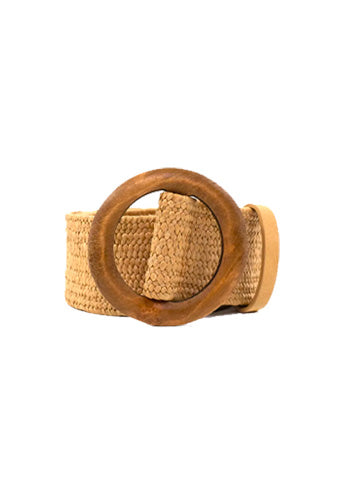 Wood Buckle Elastic Belt (One Size)