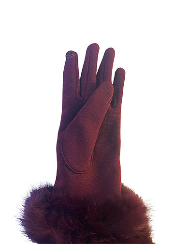 Tech Glove with Fur Trim