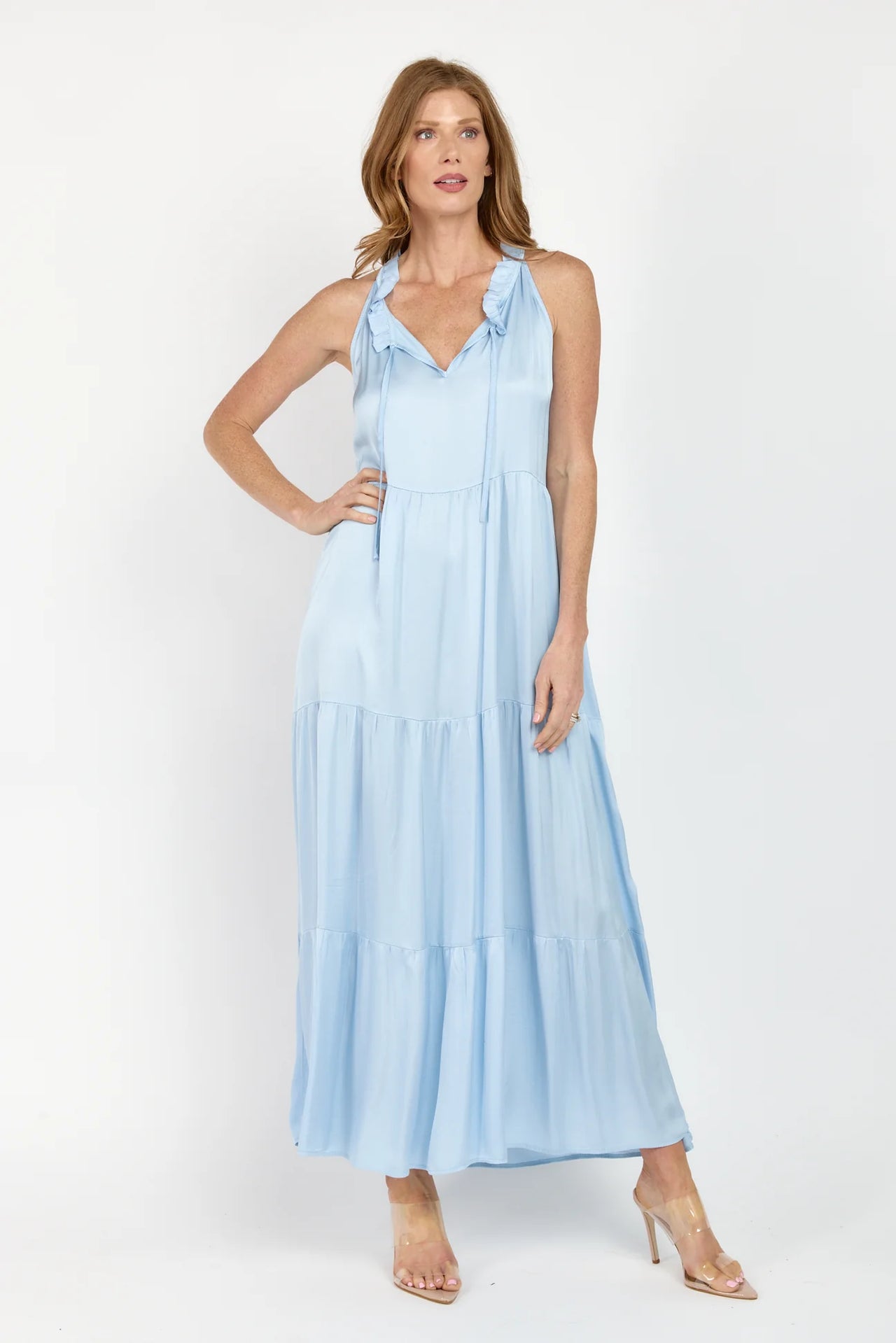 Sofia Paola Maxi Dress - Celeste Blue